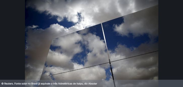 Fonte solar no Brasil já equivale a três hidrelétricas de Itaipu, diz Absolar