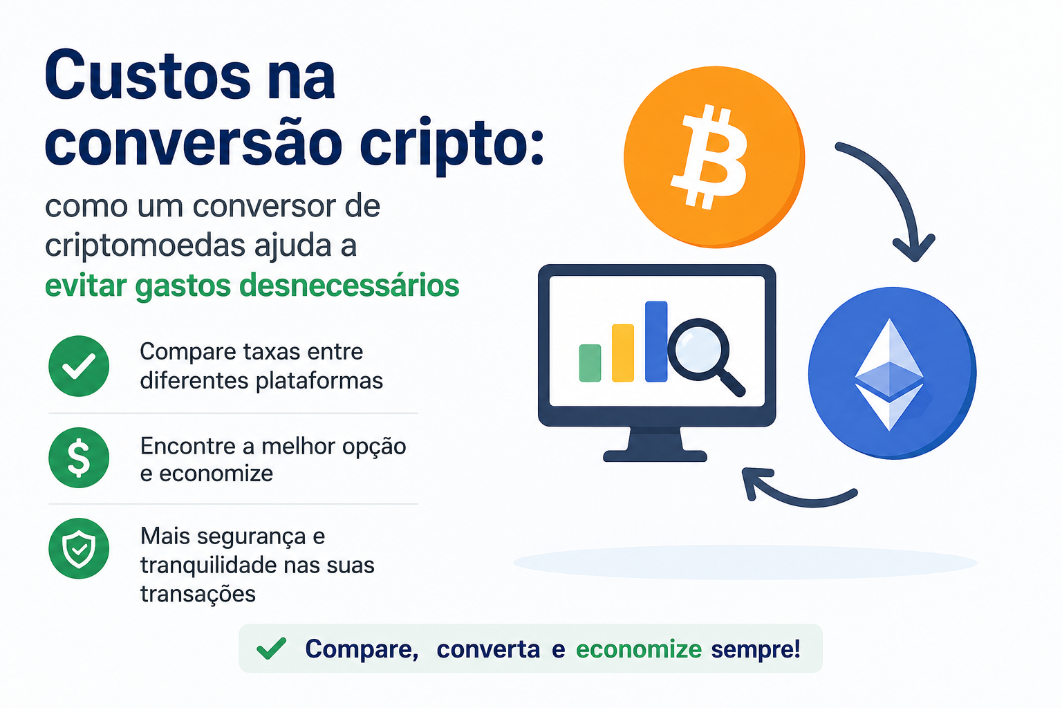 Custos na conversão cripto: como um conversor de criptomoedas ajuda a evitar gastos desnecessários