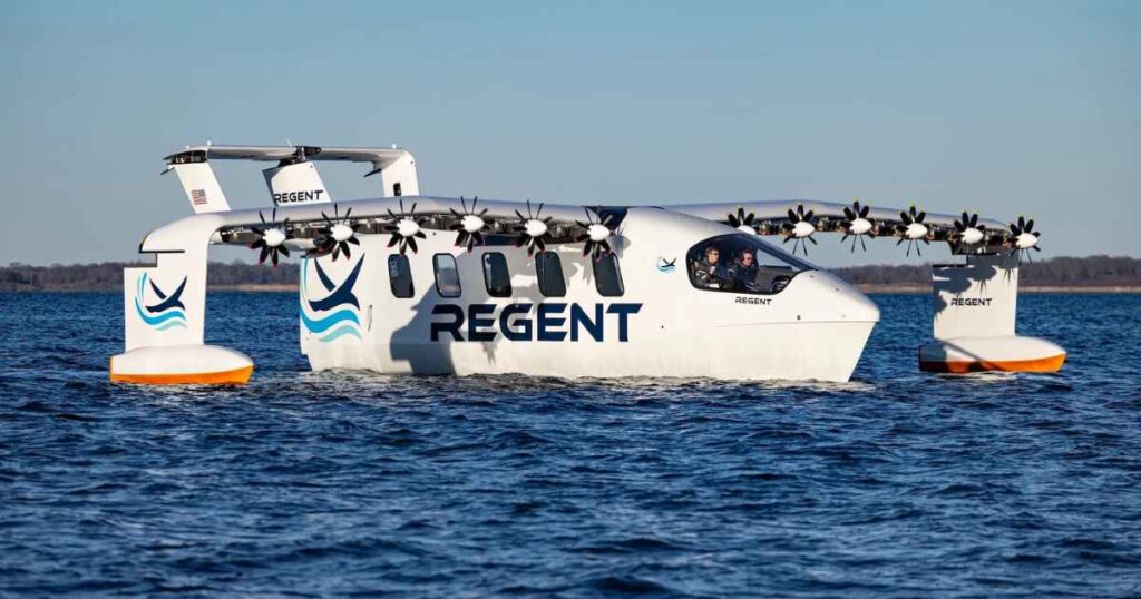 Aeronave marítima elétrica não é nem barco, nem avião, e voa 30 metros acima da água
